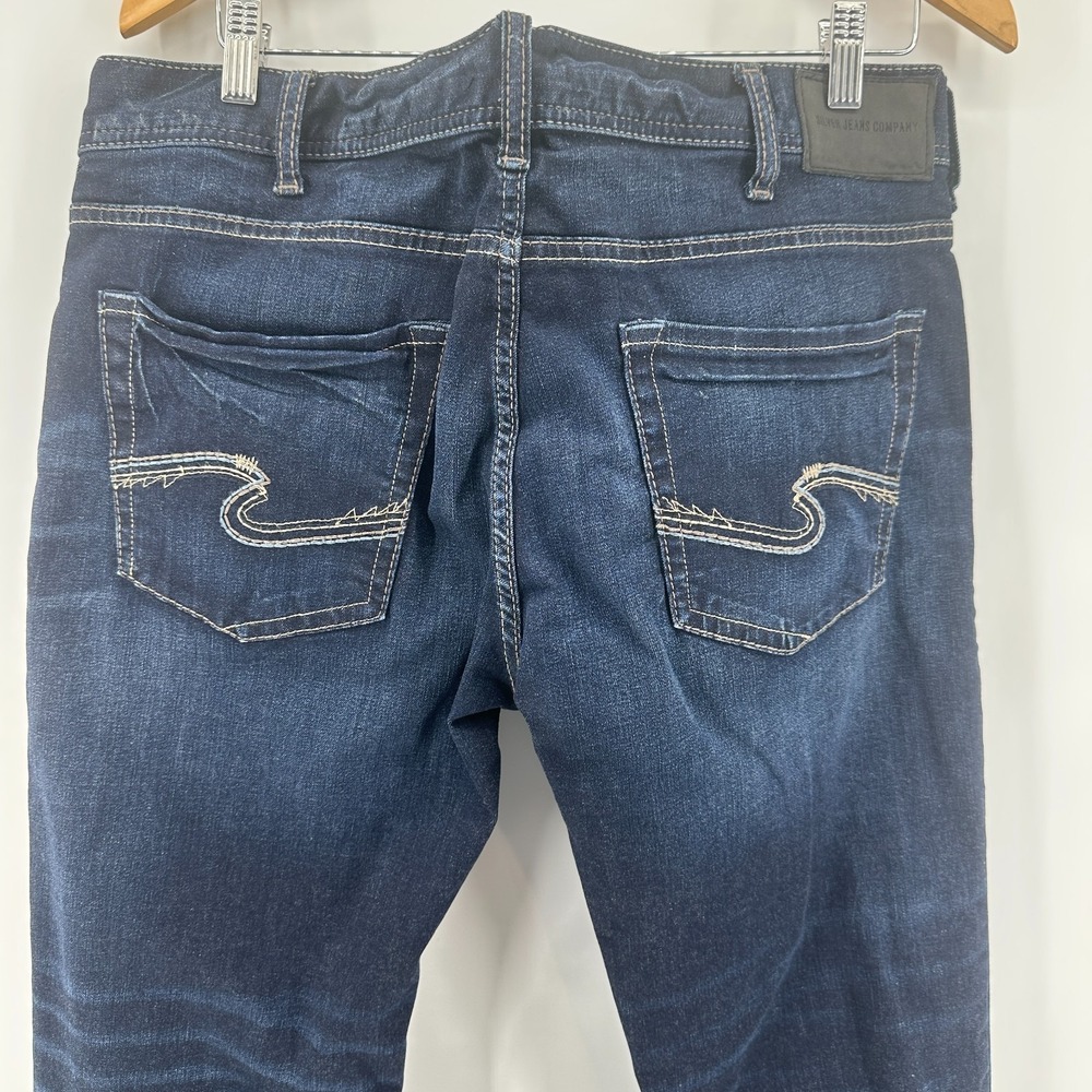 Silver‎ Jeans Co. Jeans Men's Blue Low Rise Allan Slim Fit Straight Leg Whisker - Picture 3 of 13